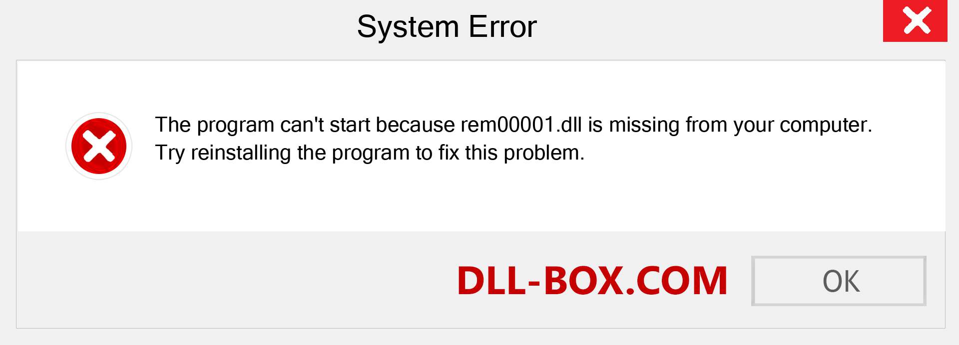  rem00001.dll file is missing?. Download for Windows 7, 8, 10 - Fix  rem00001 dll Missing Error on Windows, photos, images